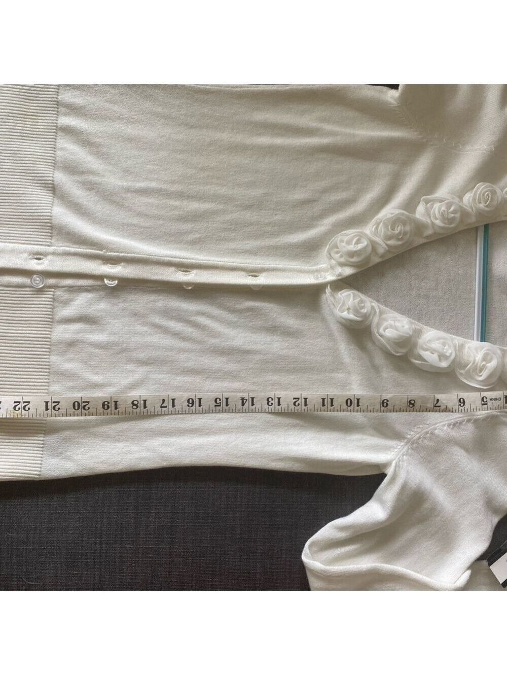 NWT AB Studio Cardigan sweater in White, size small 100%cotton - Picture 10 of 11